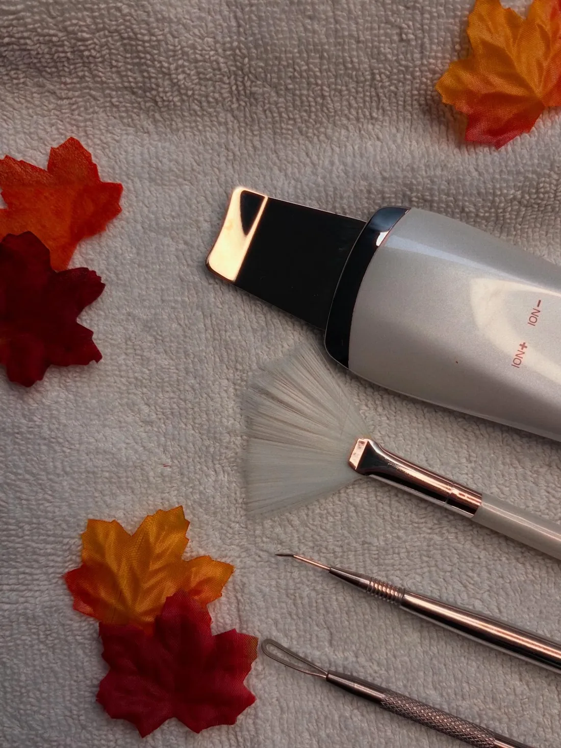 Close-up of a dermaplaning treatment in progress